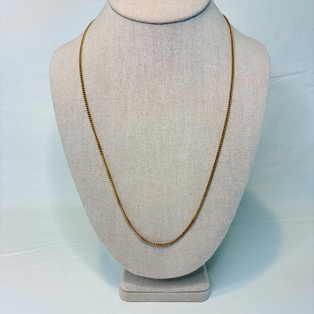Vintage Gold Filled Curb Chain Necklace Atlas 24" Long Minimalist Layering